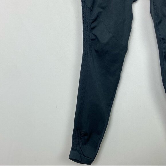 Mono B Grey High Rise Ribbed Leggings Size Large‎ Style APH2501 Yoga Dance Pants - Picture 8 of 11